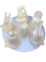 Pure White Chocolate Baby Drips cake