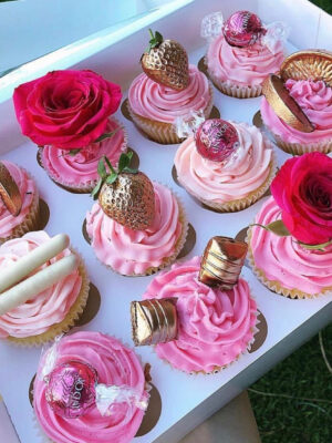 Pink & Rose Gold Cupcakes