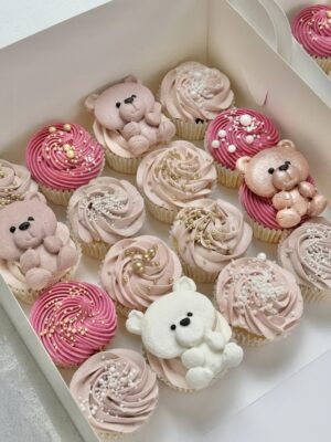 Pink Baby Bear Cupcakes
